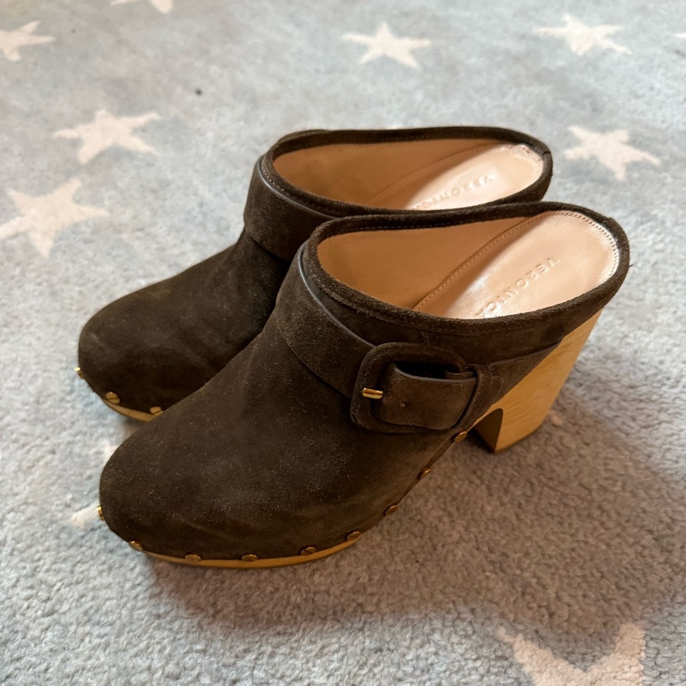 Veronica Beard Brown Suede Mules - Size 7